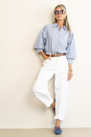 Ibana |  Blouse with puffed sleeves | blue | Picture 3