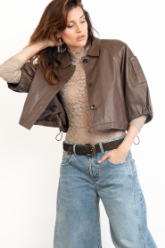 Ibana |  Soft leather blouse/jacket Jaliana | brown | Picture 5