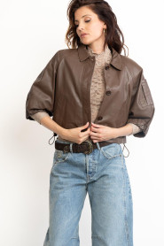 Ibana |  Soft leather blouse/jacket Jaliana | brown | Picture 6