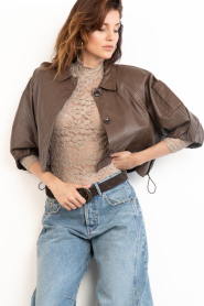 Ibana |  Soft leather blouse/jacket Jaliana | brown | Picture 7