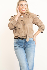 Ibana |  Suède bikerjacket Jalissa | brown | Picture 4