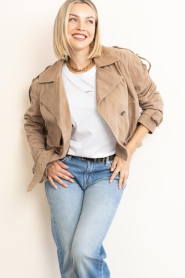 Ibana |  Suède bikerjacket Jalissa | brown | Picture 7