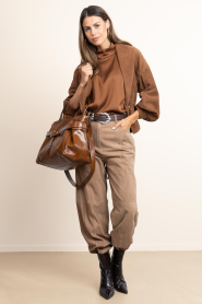 Ibana |  Suede barrel pants Parla | camel | Picture 3