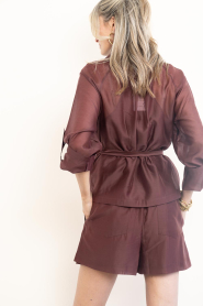 Dante6 :  Tencel blouse with tie belt Svea | burgundy - img7
