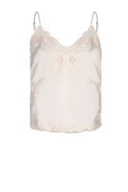 Dante6 |  Satin top with lace Ligne | natural