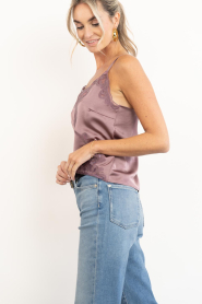Dante6 :  Satin top with lace Ligne | plum - img5