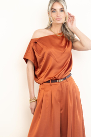 Dante6 |  Satin waterfall top Roam | brunt orange | Picture 4