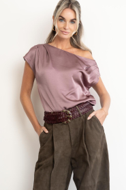 Dante6 :  Satin waterfall top Roam | plum - img2