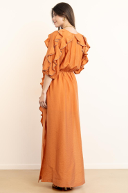 Dante6 |  Maxi dress with rushes Anzur | brunt orange | Picture 9