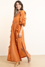 Dante6 |  Maxi dress with rushes Anzur | brunt orange | Picture 4