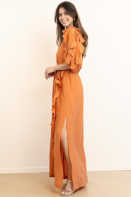 Dante6 |  Maxi dress with rushes Anzur | brunt orange | Picture 7