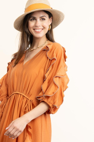 Dante6 |  Maxi dress with rushes Anzur | brunt orange | Picture 10