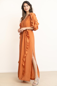 Dante6 |  Maxi dress with rushes Anzur | brunt orange | Picture 6