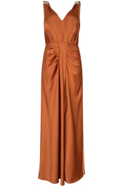Dante6 |  Satin maxi dress Marcia | brunt orange | Picture 1