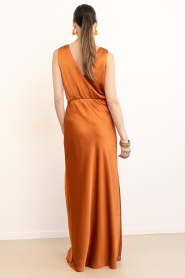 Dante6 |  Satin maxi dress Marcia | brunt orange | Picture 7
