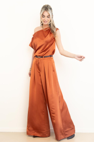Dante6 |  Satin ultra wide leg trousers Onique | burnt orange  | Picture 3