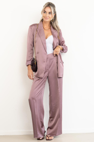 Dante6 |  Satin wide leg pants Jewels | plum | Picture 2