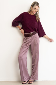 Dante6 |  Satin wide leg pants Jewels | plum | Picture 3