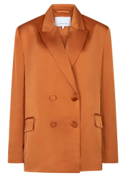 Dante6 |  Satin double breasted blazer Sevigny | brunt orange | Picture 1