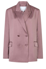 Dante6 |  Satin double breasted blazer Sevigny | plum | Picture 1