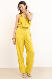 Dante6 |  Jumpsuit with ruffles Orlune | yellow | Picture 4