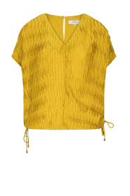 Dante6 |  Crepe pleated jacquard top Vikli | yellow | Picture 1