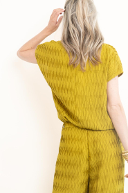 Dante6 |  Crepe pleated jacquard top Vikli | yellow | Picture 7