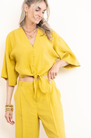 Dante6 |  Knotted cropped top Palou | yellow | Picture 2