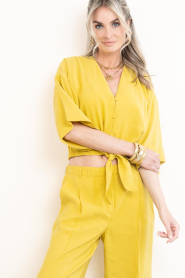 Dante6 |  Knotted cropped top Palou | yellow | Picture 6