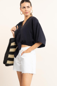 Dante6 |  Knotted cropped top Palou | black | Picture 4