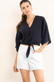 Dante6 |  Knotted cropped top Palou | black | Picture 5