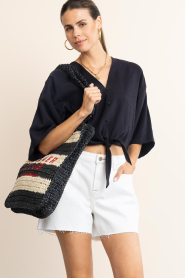 Dante6 |  Knotted cropped top Palou | black | Picture 2