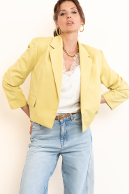 Dante6 :  Viscose blend blazer Reyes | yellow - img4