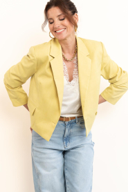 Dante6 :  Viscose blend blazer Reyes | yellow - img5