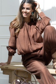 Dante6 |  Top with cut outs Leonara | brown | Picture 4