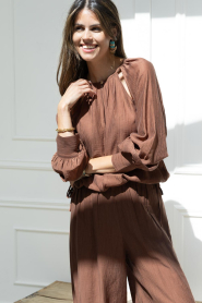 Dante6 |  Top with cut outs Leonara | brown | Picture 5