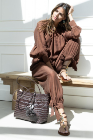 Dante6 |  Tencel balloon pants Bowen | brown  | Picture 2