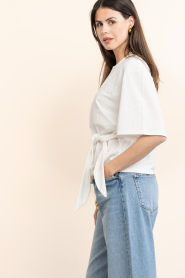 Dante6 |  T-shirt with knot detail Dori | white | Picture 7