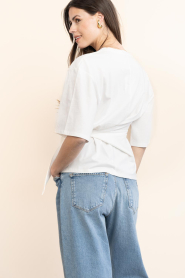 Dante6 |  T-shirt with knot detail Dori | white | Picture 8