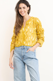 Dante6 |  Tulle cardigan with sequins Marceline | yellow | Picture 2