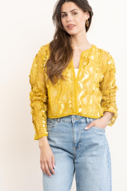 Dante6 |  Tulle cardigan with sequins Marceline | yellow | Picture 6