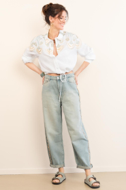 Dante6 |  Barrel jeans with fringes Brave | blue | Picture 2