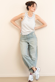 Dante6 |  Barrel jeans with fringes Brave | blue | Picture 3