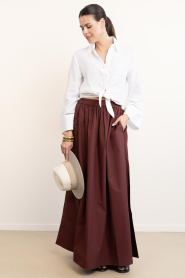 Dante6 |  Poplin maxi skirt Gisole | burgundy | Picture 4