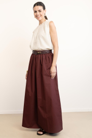 Dante6 |  Poplin maxi skirt Gisole | burgundy | Picture 3