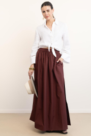 Dante6 |  Poplin maxi skirt Gisole | burgundy | Picture 2