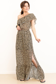 Dante6 :  One shoulder dress Amber | animal print - img2