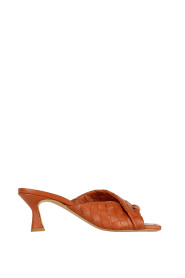 Dante6 |  Leather braided heels Moyra | cognac