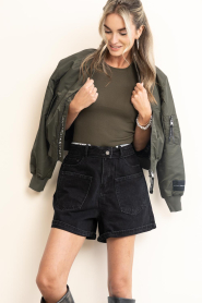 Haute L'Amitié |  Denim short Flip | black | Picture 2