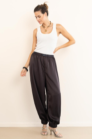 Haute L'Amitié |  Satin balloon pants Evita | brown | Picture 2
